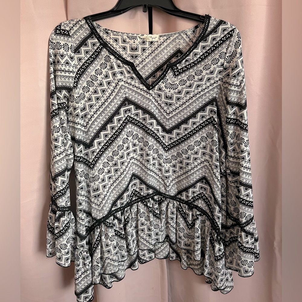 Ruffled tunic top